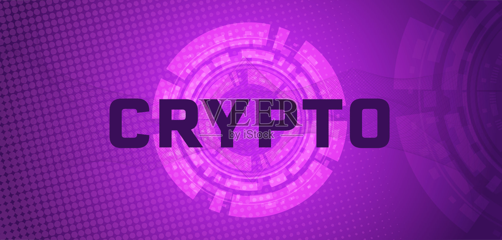 粉紫色霓虹加密货币市场抽象背景插画图片素材