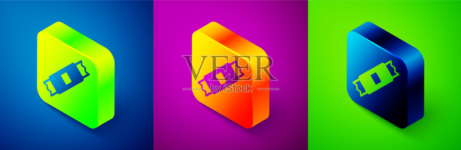 等距糖棒包装图标孤立上图标素材