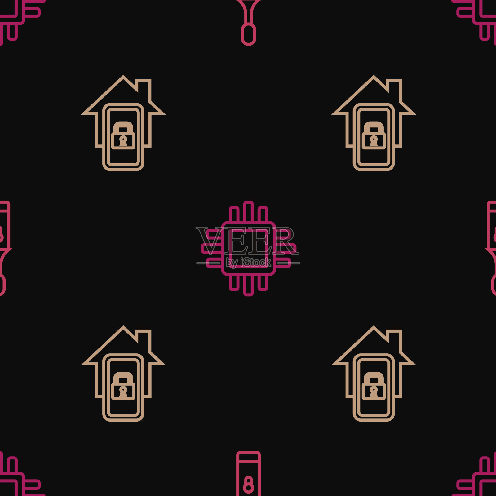 集线电动牙刷移动与智能图标素材