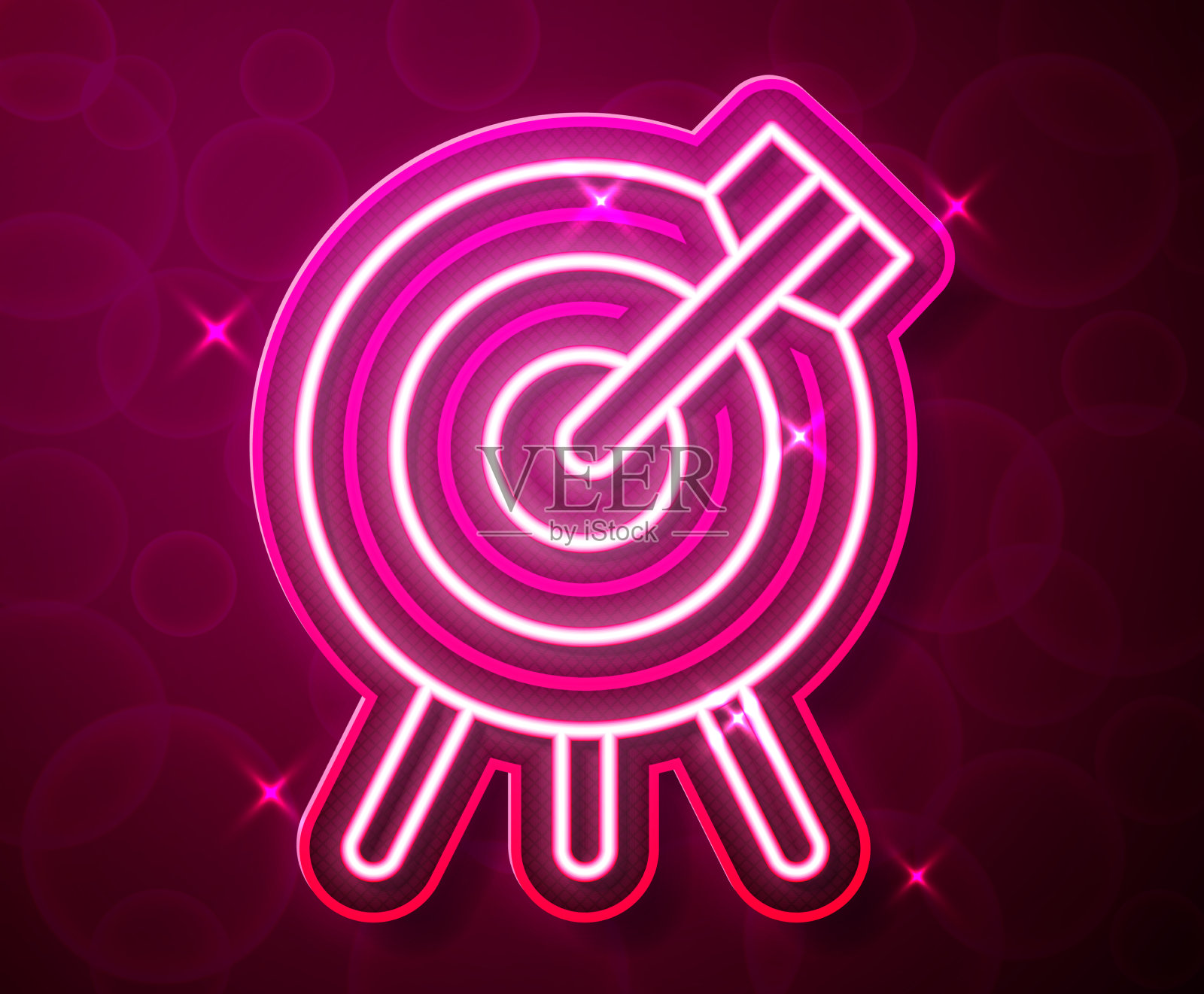 发光霓虹灯线目标理财概念插画图片素材