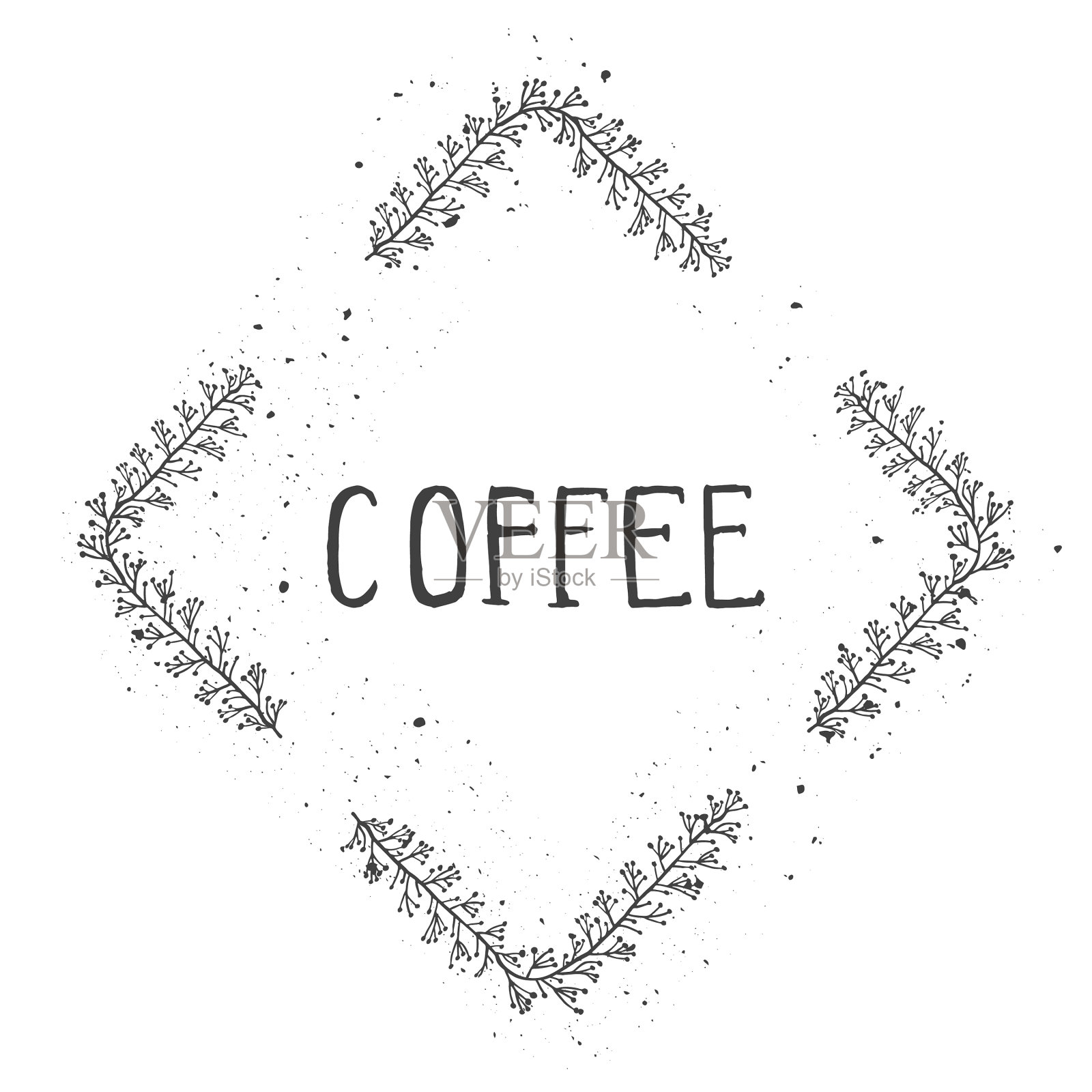 文本的咖啡插画图片素材