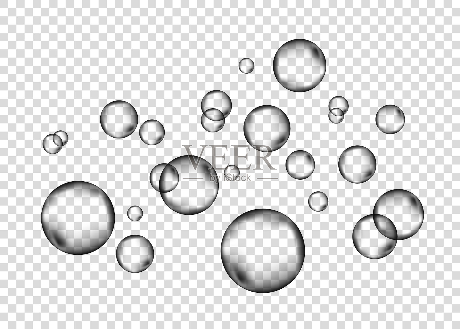 气泡在透明的水下嘶嘶作响插画图片素材