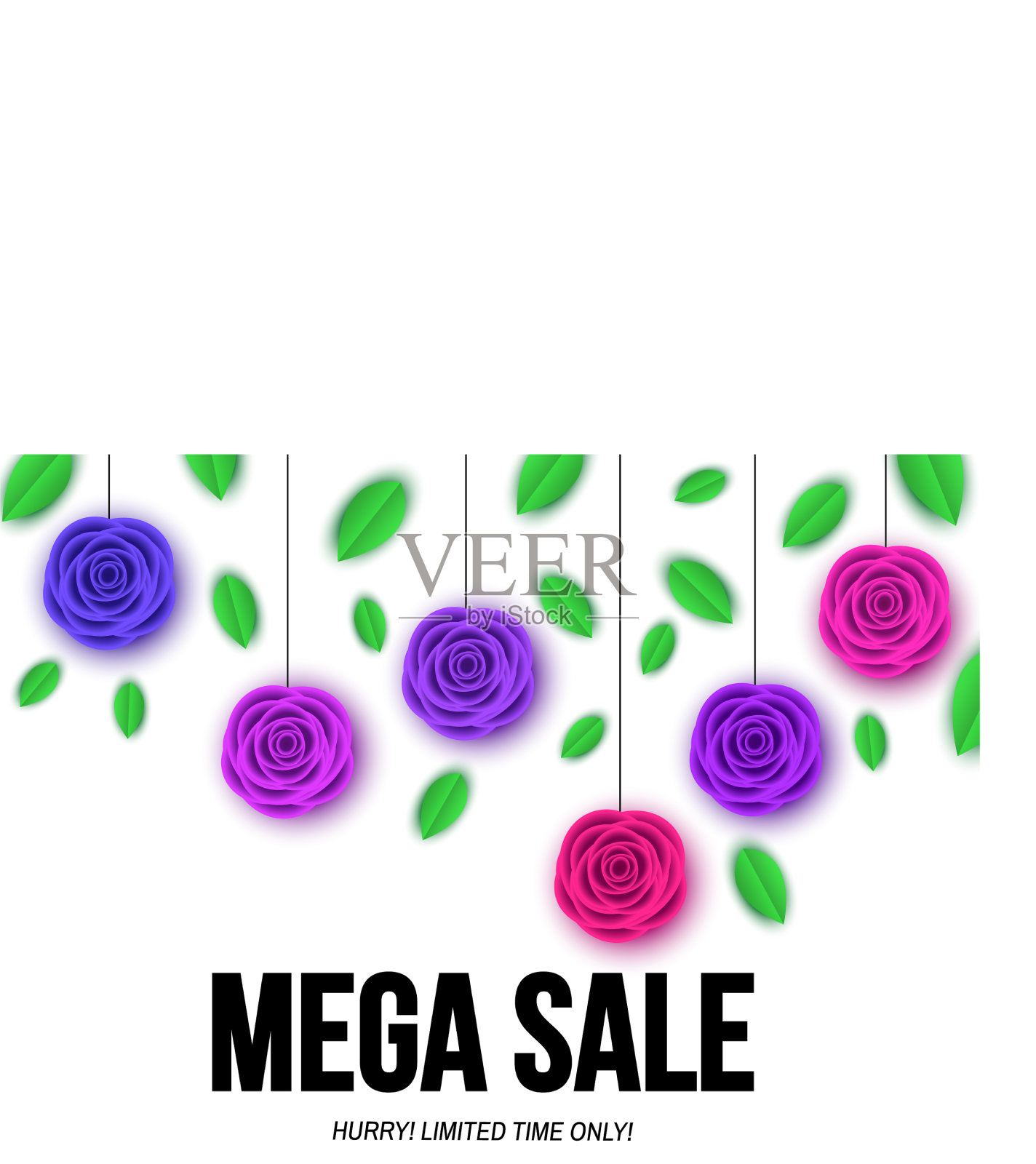 春季花卉促销横幅插画图片素材