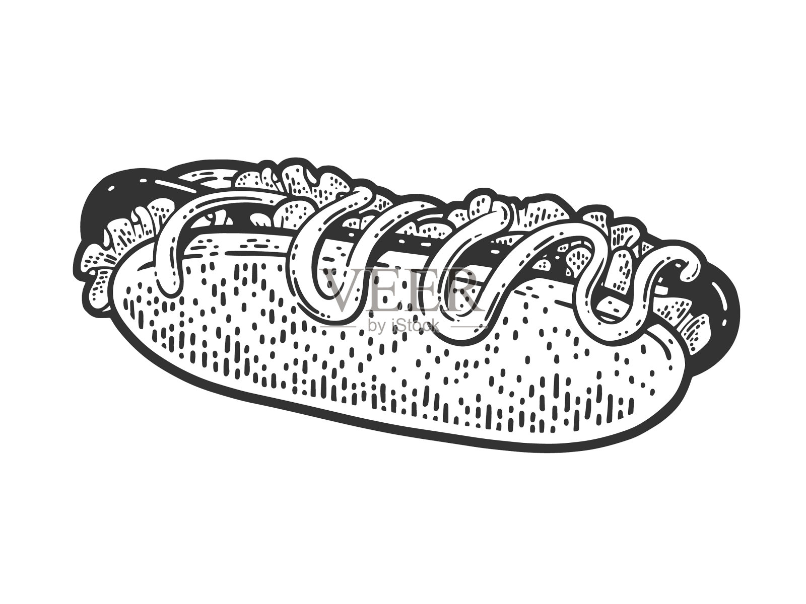 热狗草图设计元素图片