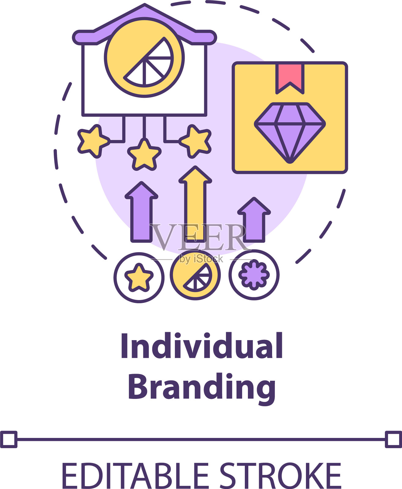 单个品牌概念图标插画图片素材