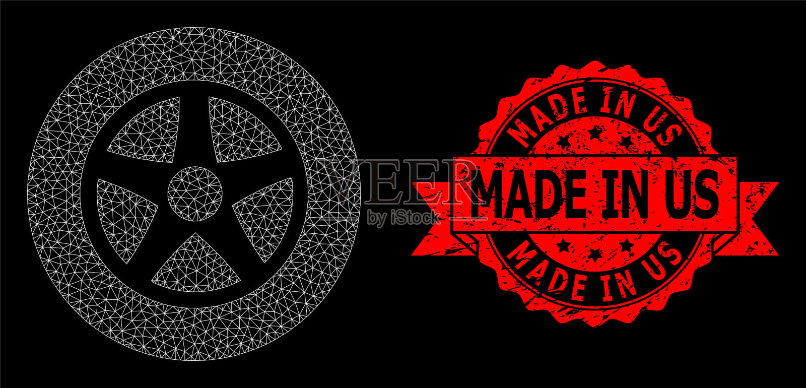 在我们的印章和网络汽车刮插画图片素材