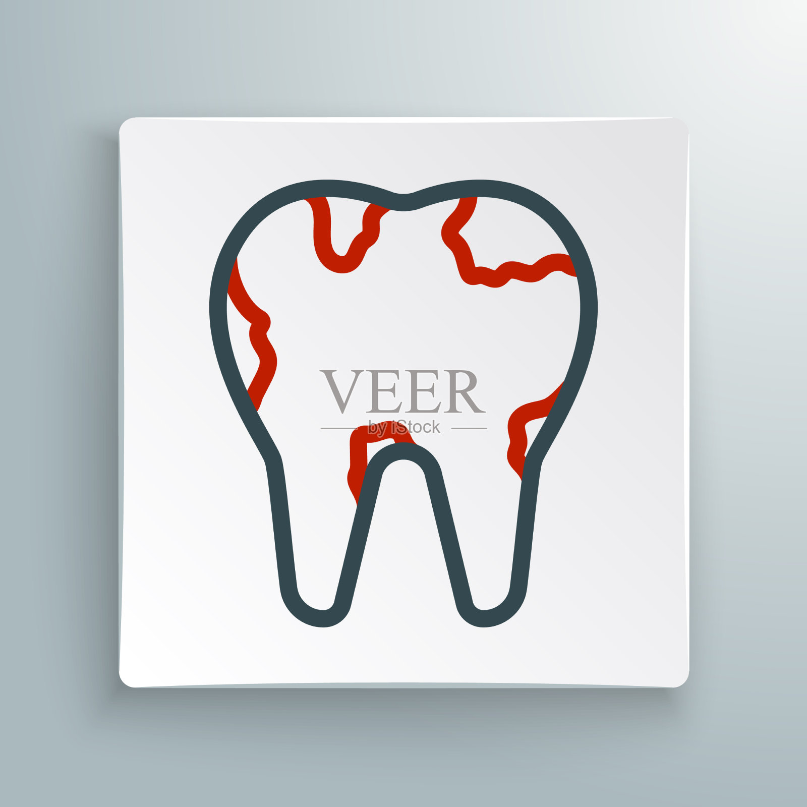 线断齿图标孤立在白色插画图片素材