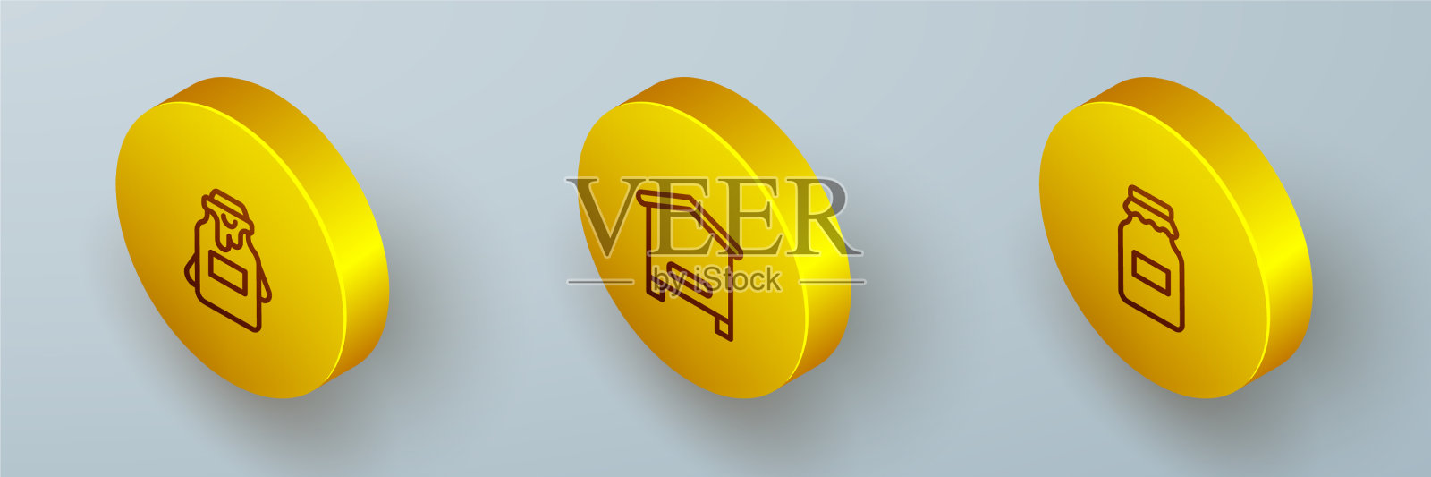 设置蜂房等距线罐,供蜜蜂使用图标素材