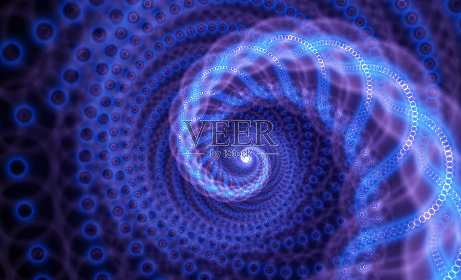 矢量分形漩涡,发光的轻粒子插画图片素材