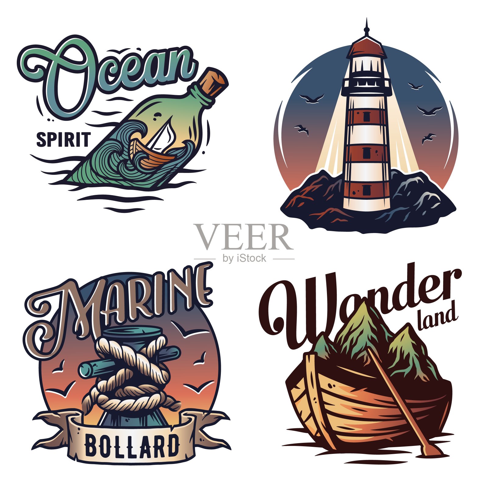 用于印刷的航海或海洋设计。海集插画图片素材