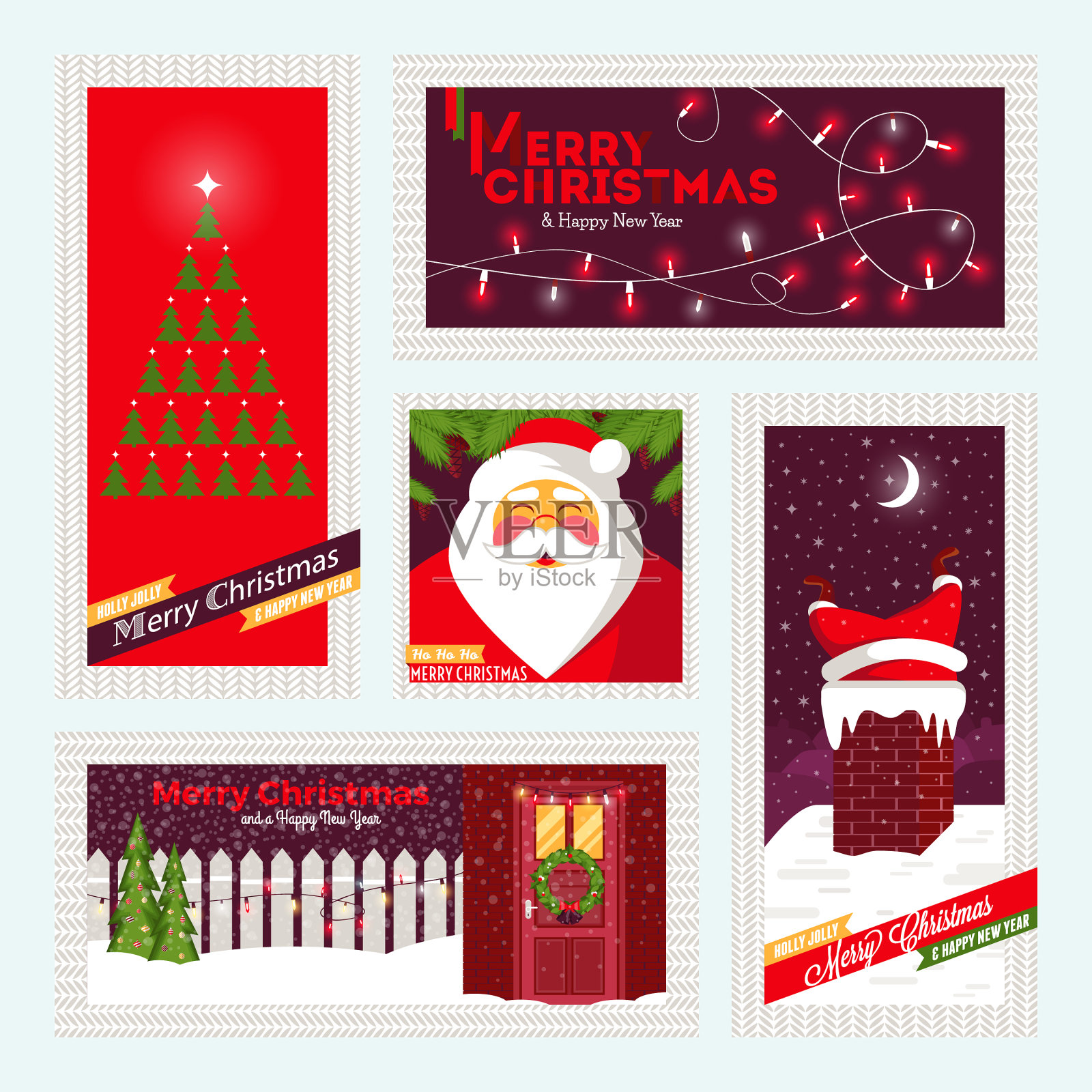 圣诞快乐贺卡插画图片素材