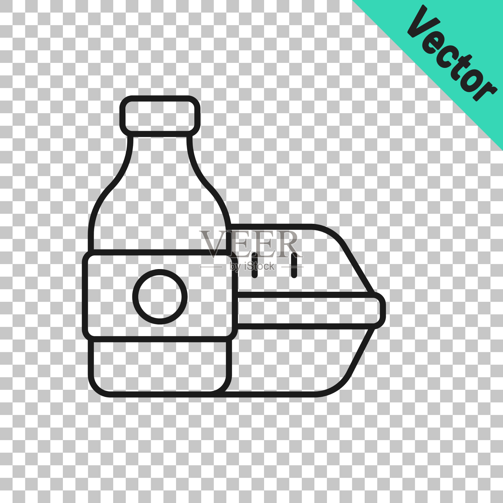 黑线在线订餐和快餐外卖插画图片素材