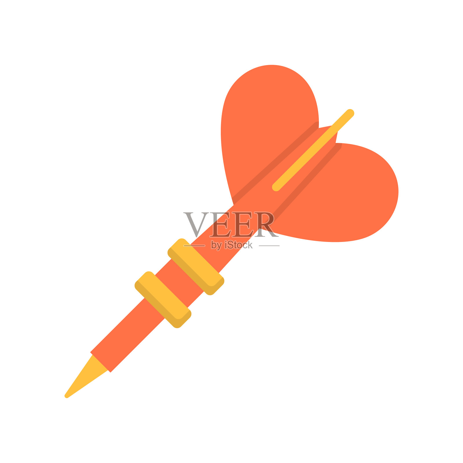 飞镖箭头矢量平面图标的网页孤立在白色背景EPS 10文件插画图片素材