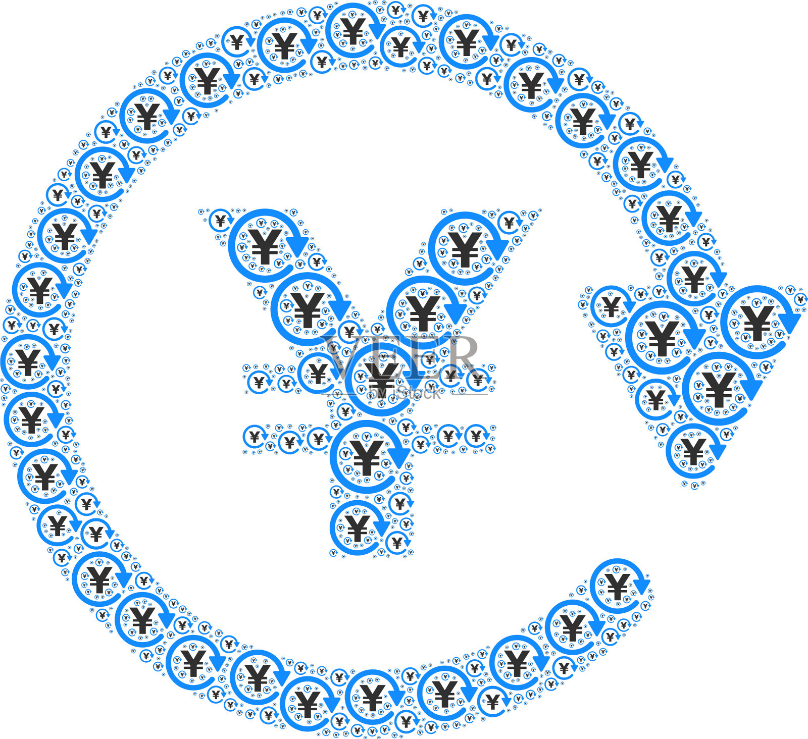 再日元支付递归合成自己的图标插画图片素材