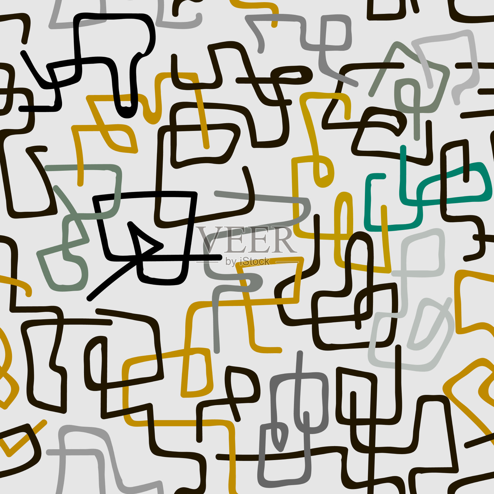 涂鸦无缝图案装饰涂鸦线条插画图片素材