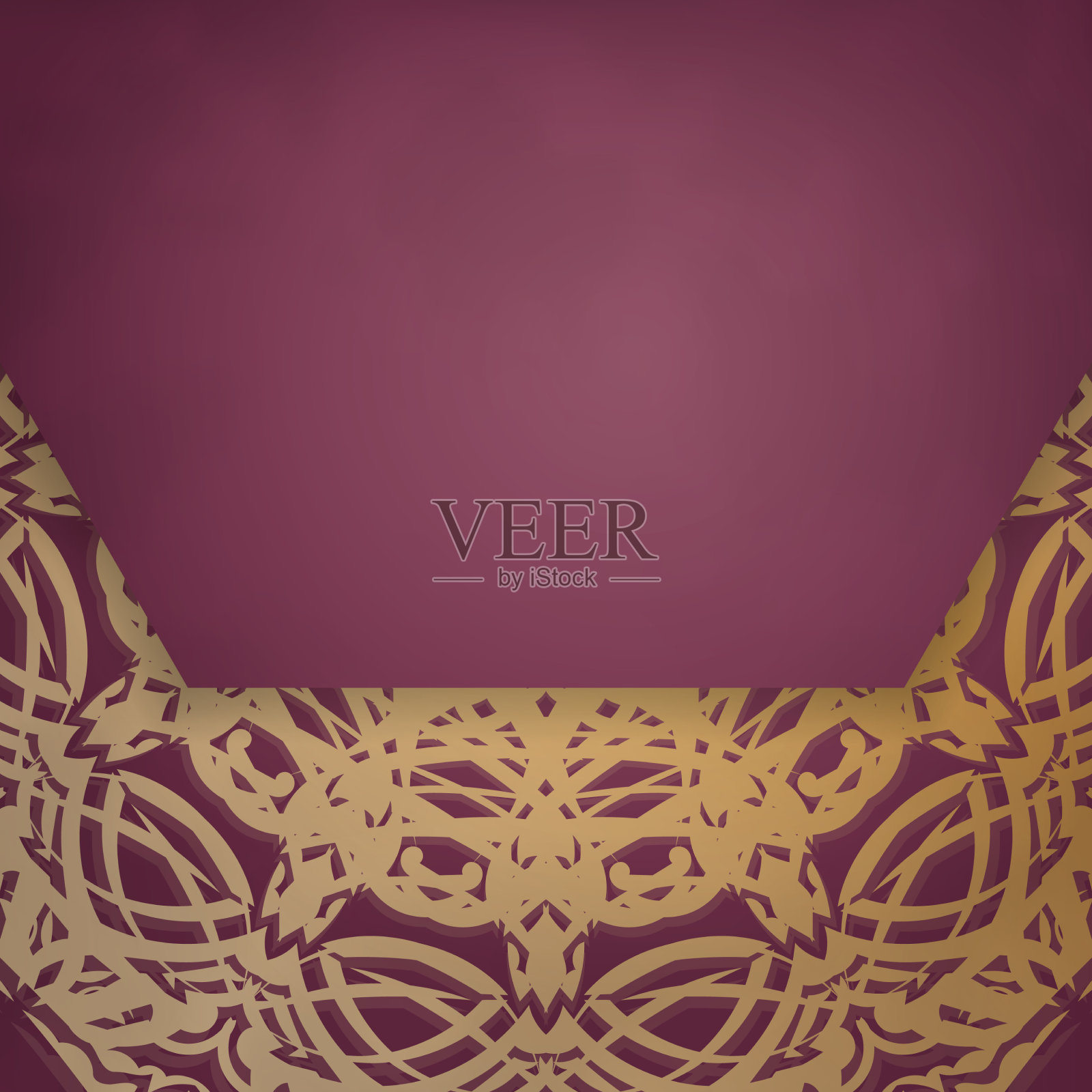 小册子模板酒红色与古董金插画图片素材