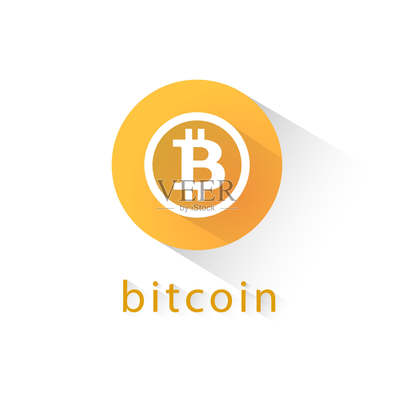 比特币加密货币橘圈图标插画图片素材