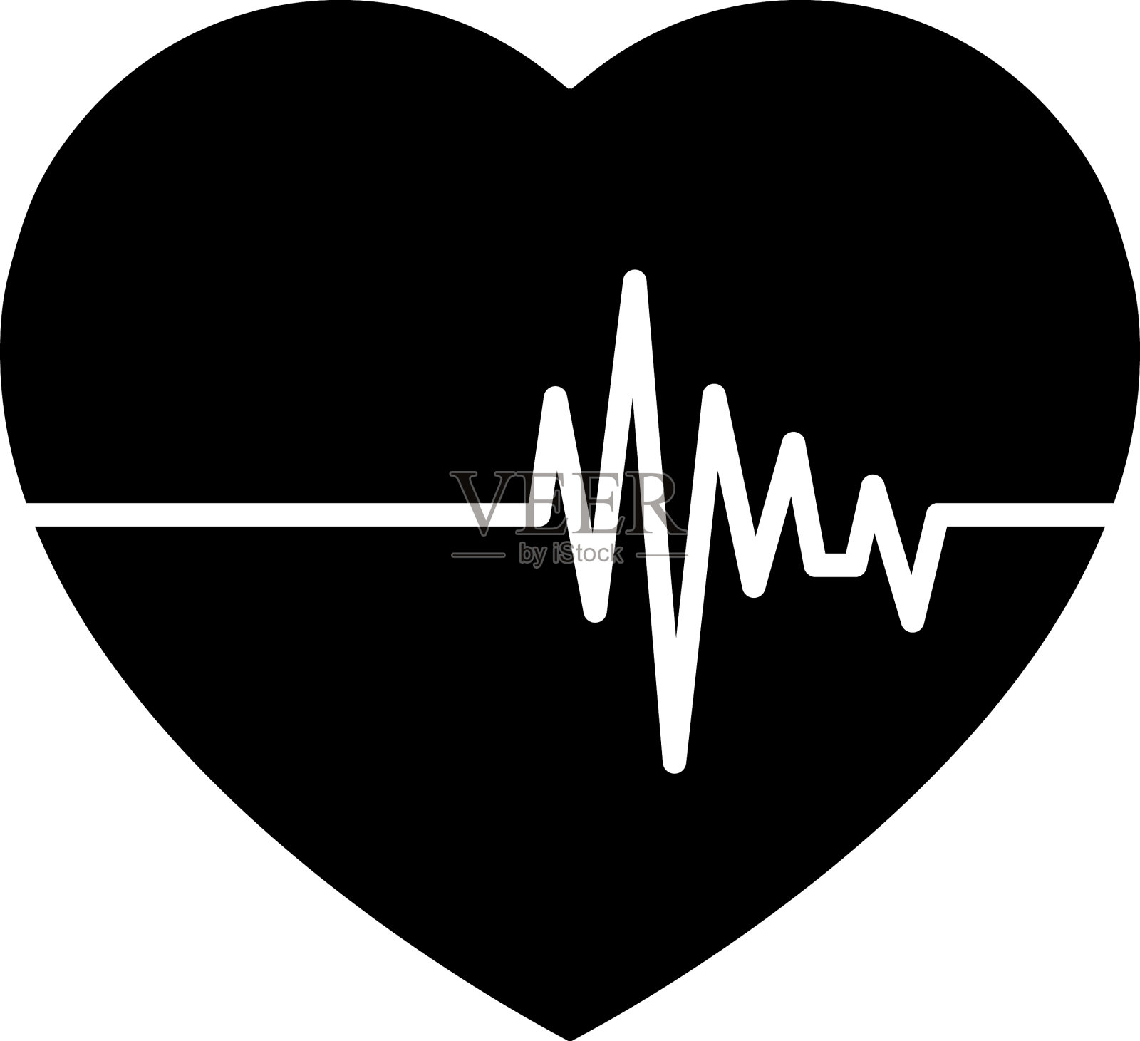 心脏脉搏图标设计模板隔离图标素材