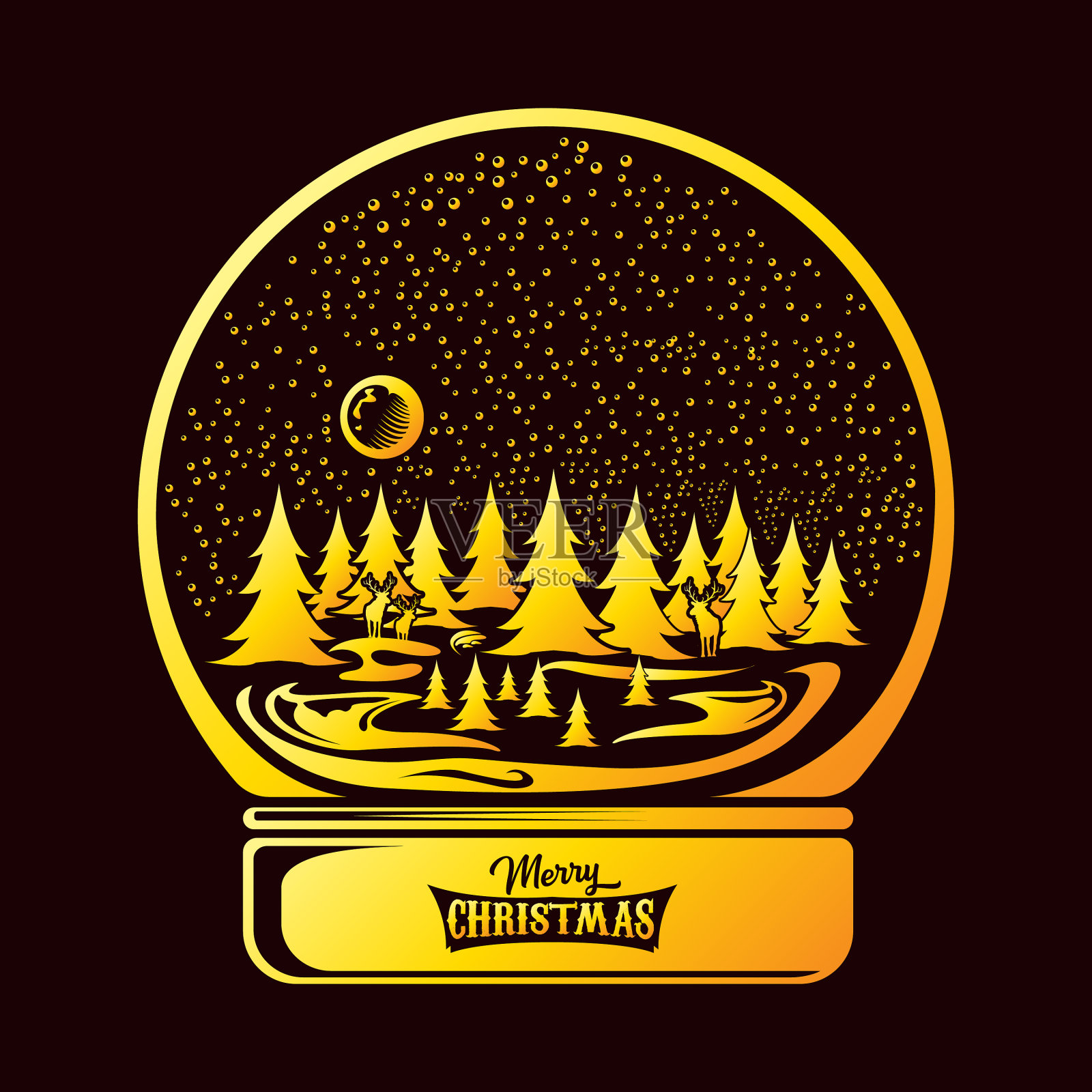 圣诞贺卡祝圣诞快乐插画图片素材