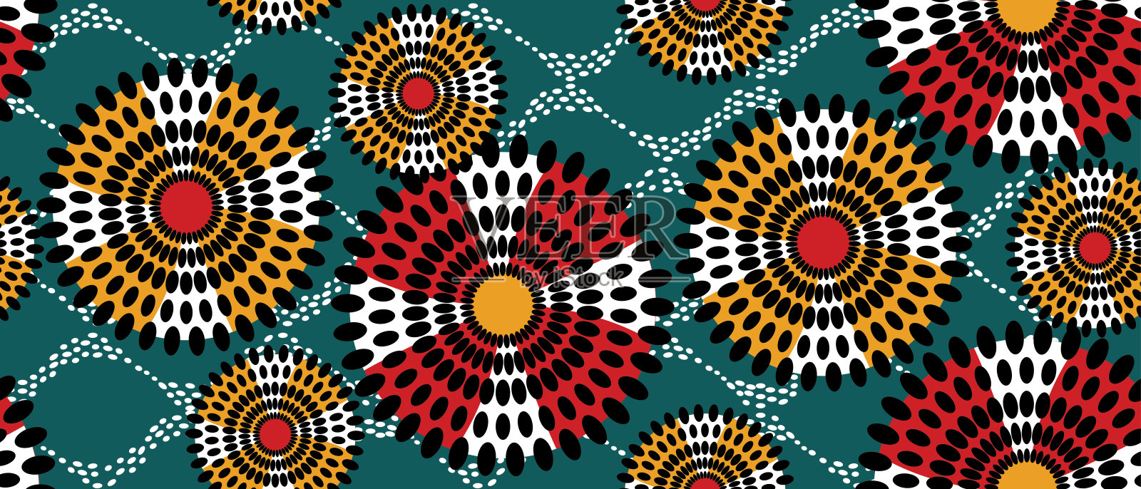 非洲民族传统的绿色图案。插画图片素材