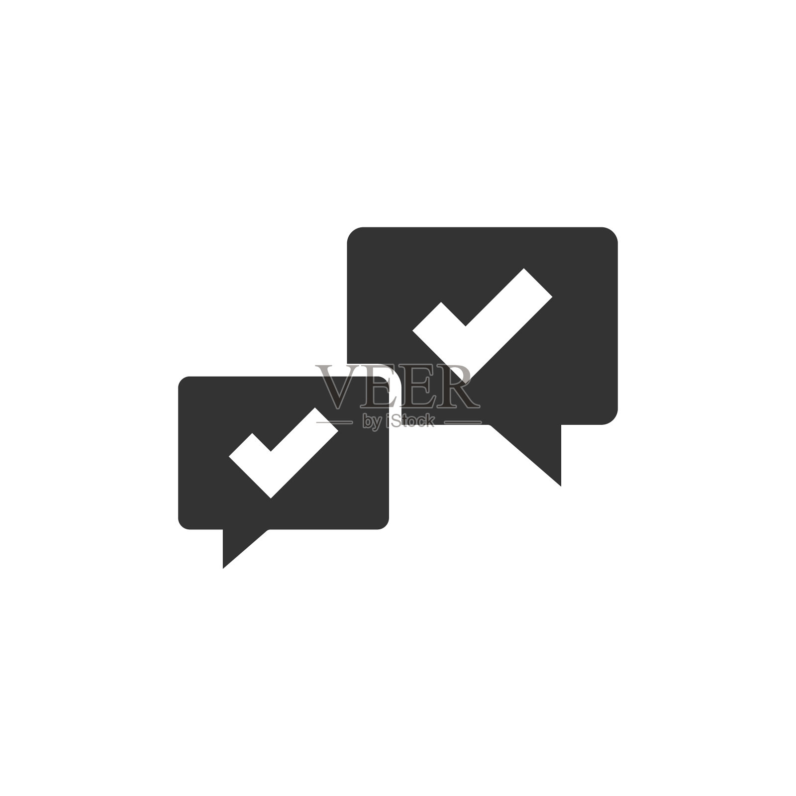 说话聊天标志图标在平面风格的讲话气泡图标素材