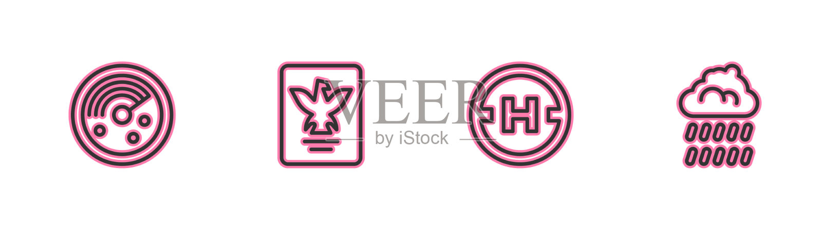 在监视直升机上设置目标线雷达图标素材