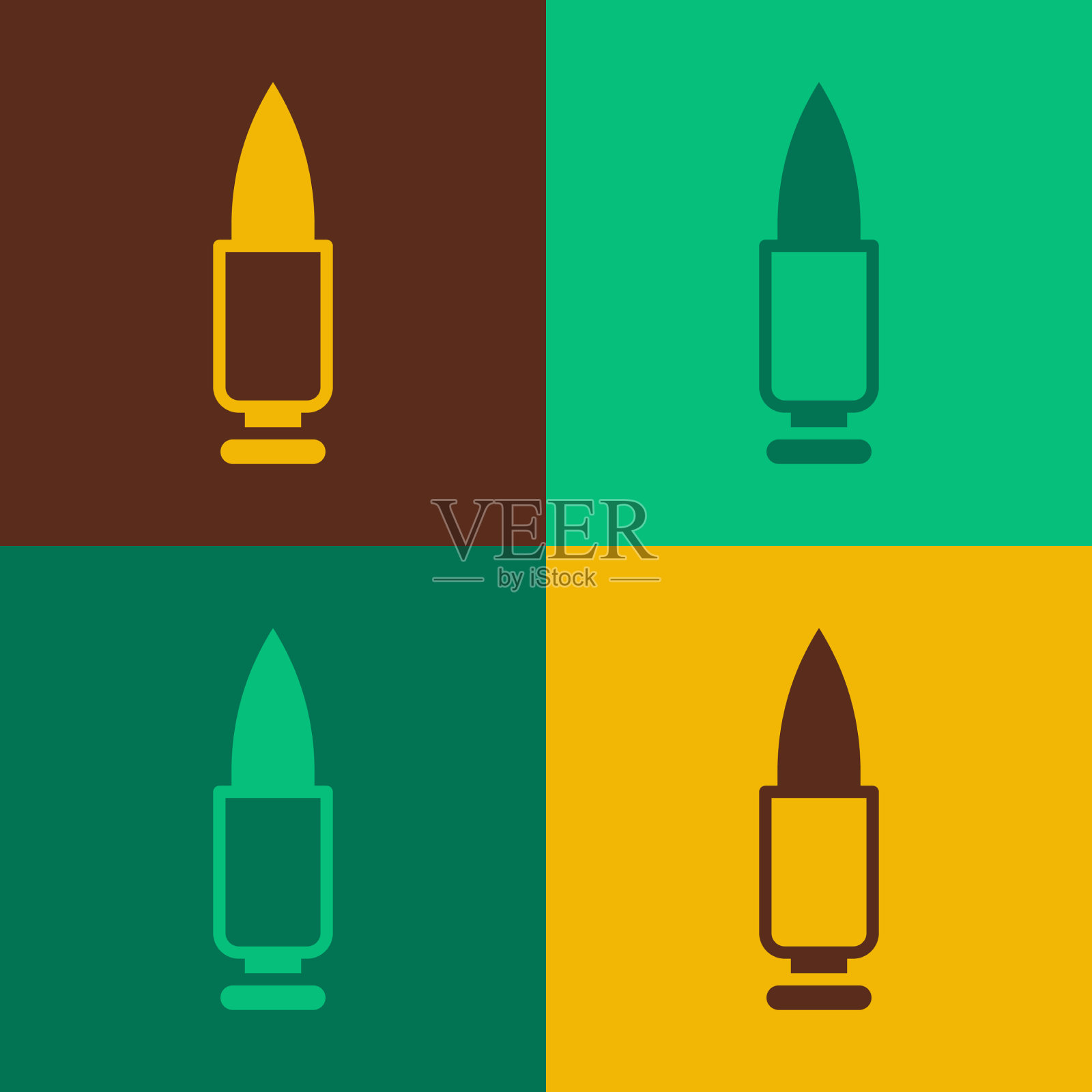 流行艺术子弹图标孤立的颜色背景图标素材