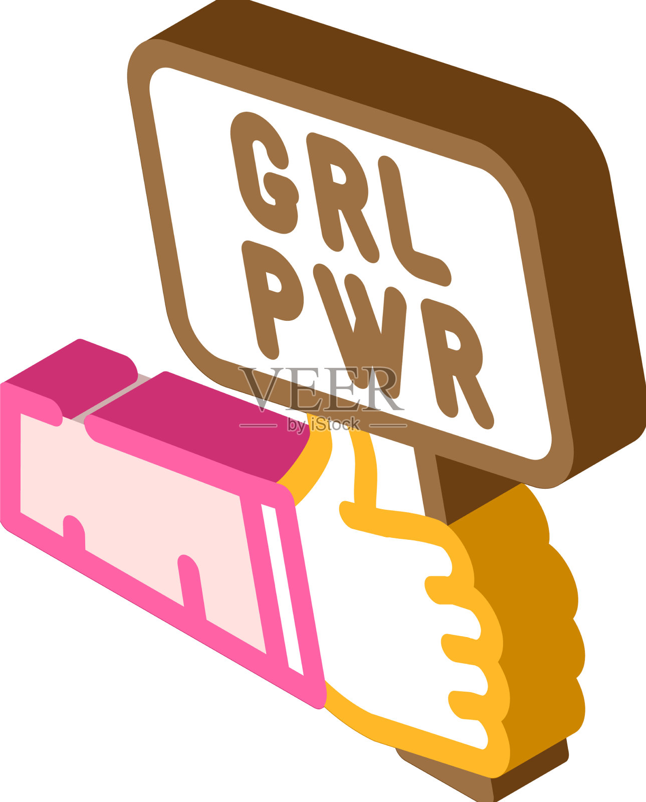 女孩力量等长icon设计元素图片