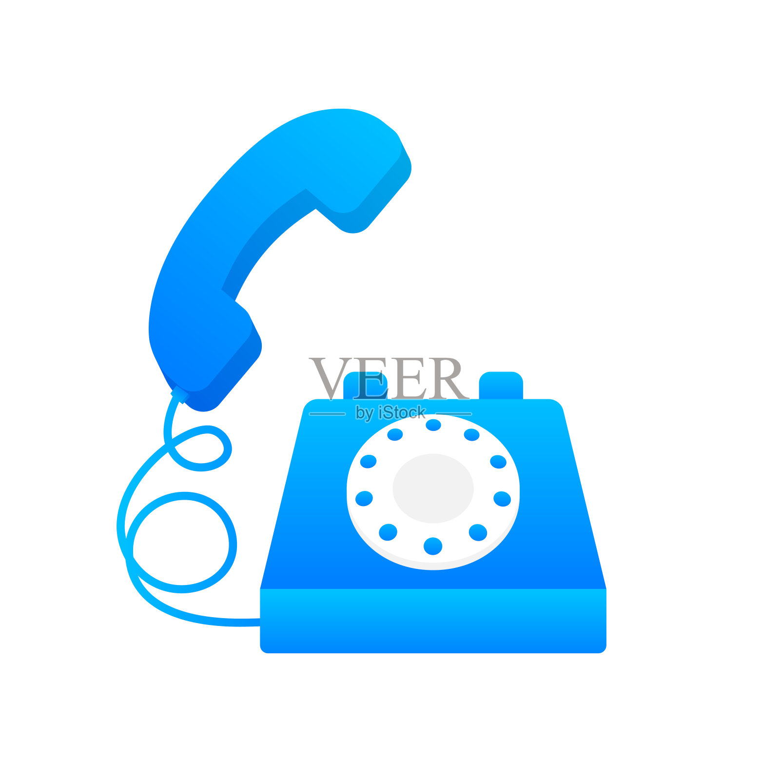 红色旧手机在白色背景的经典风格。卡通矢量图插画图片素材