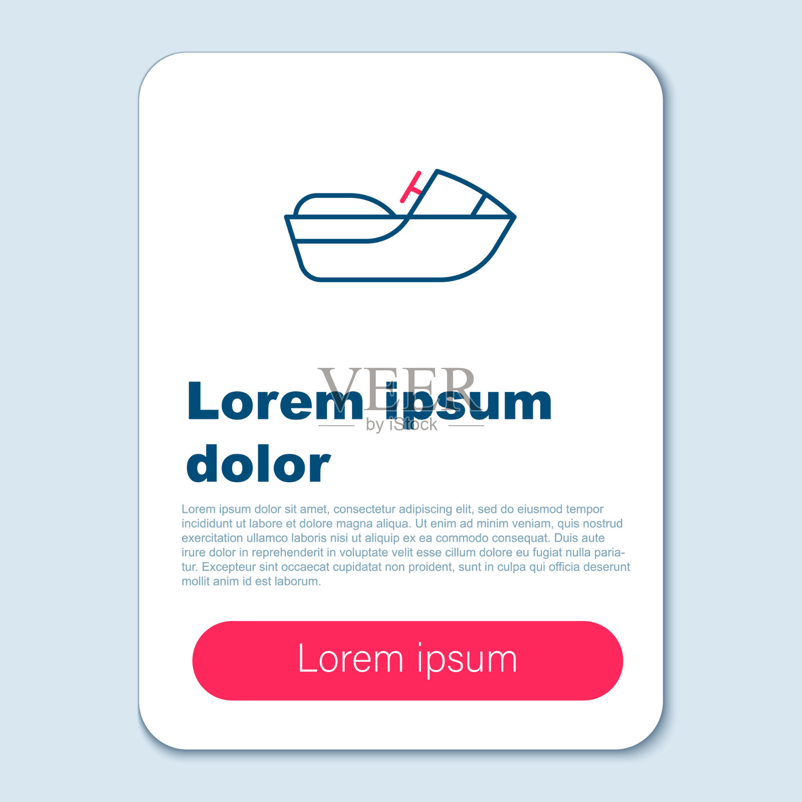 水上摩托艇图标孤立的灰色背景插画图片素材