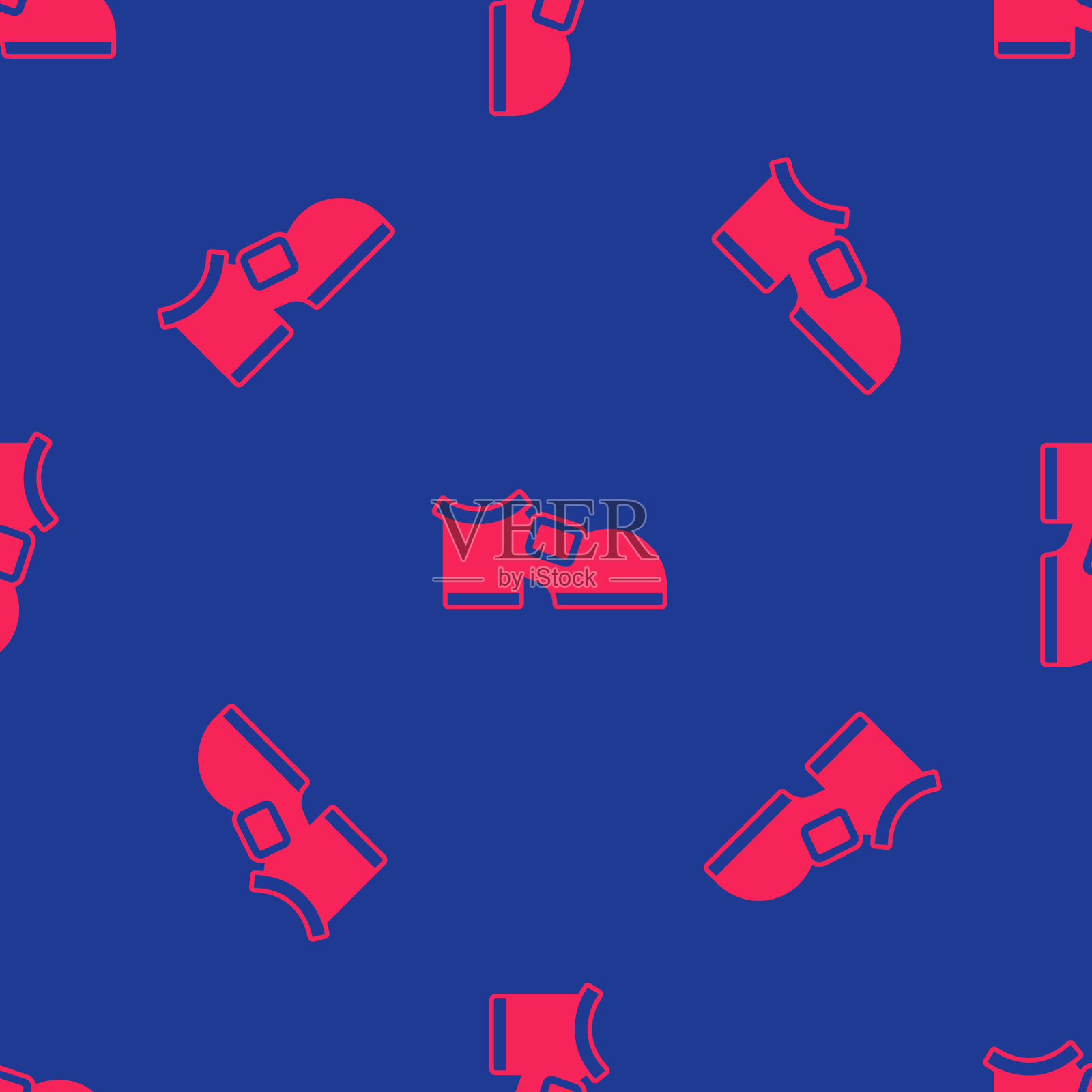 红色小妖精开机图标隔离无缝图案插画图片素材