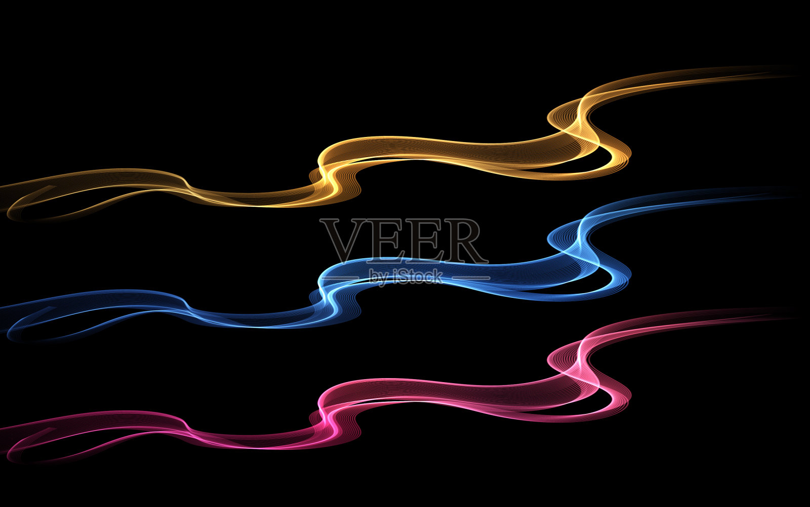 抽象波浪闪亮的蓝色移动线条设计插画图片素材