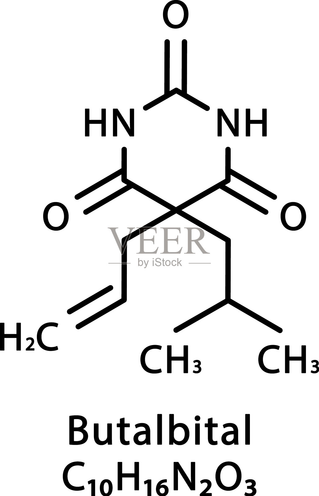 丁比妥分子结构丁比妥插画图片素材