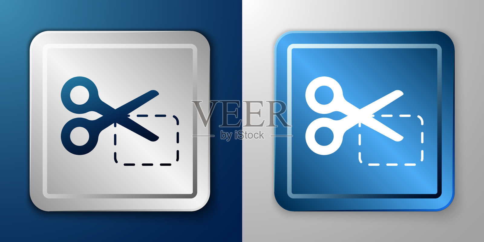 白剪刀剪优惠券图标孤立图标素材