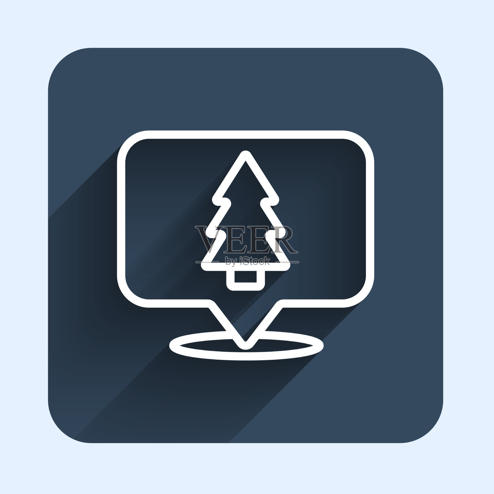 圣诞树的图标用白线隔离长图标素材