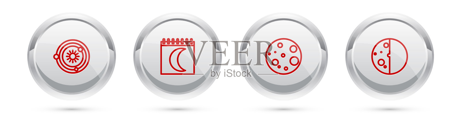 定线太阳系月相日历和插画图片素材