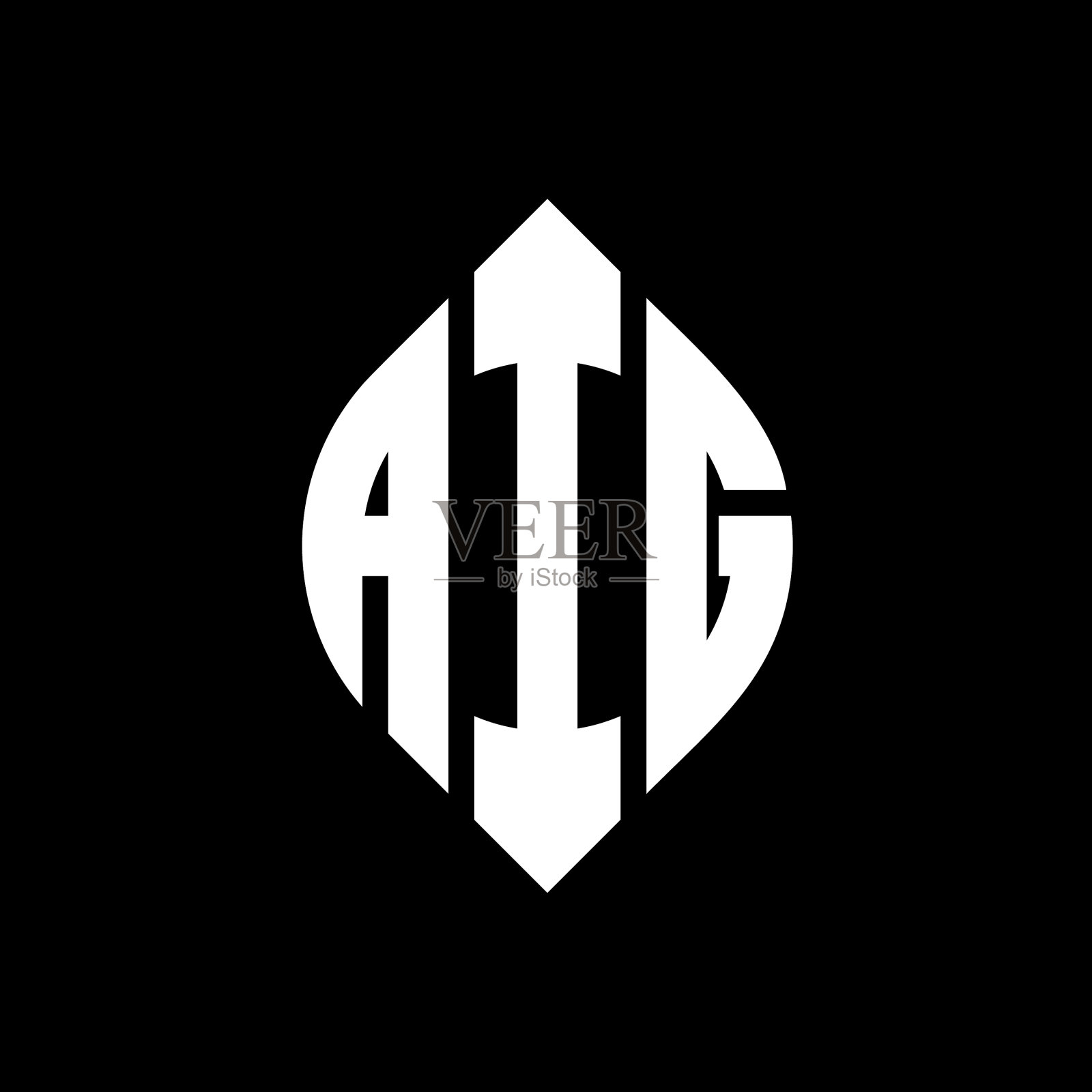 Aig圆形字母标志设计与圆形和插画图片素材