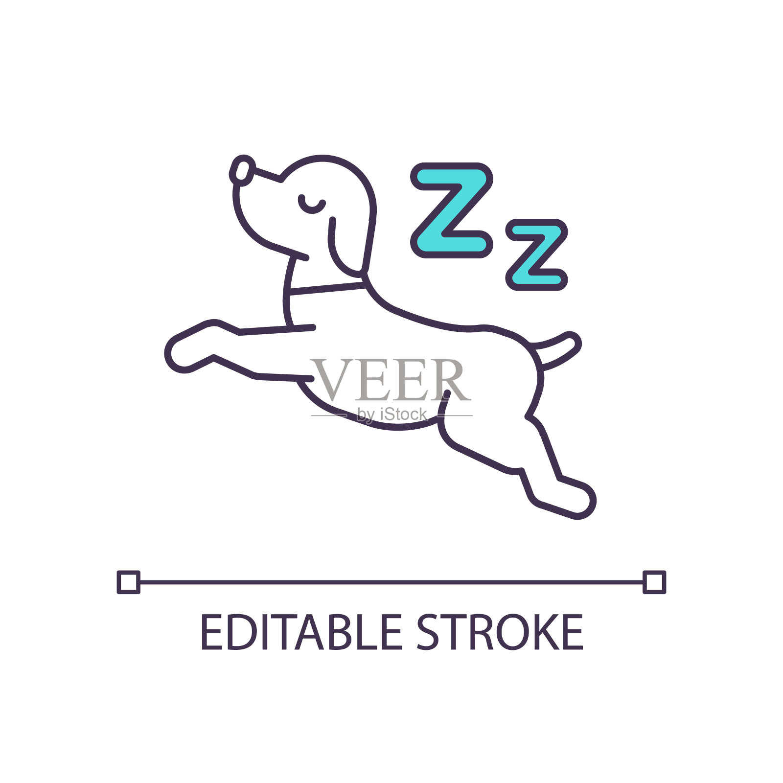 睡觉的狗RGB颜色图标设计元素图片