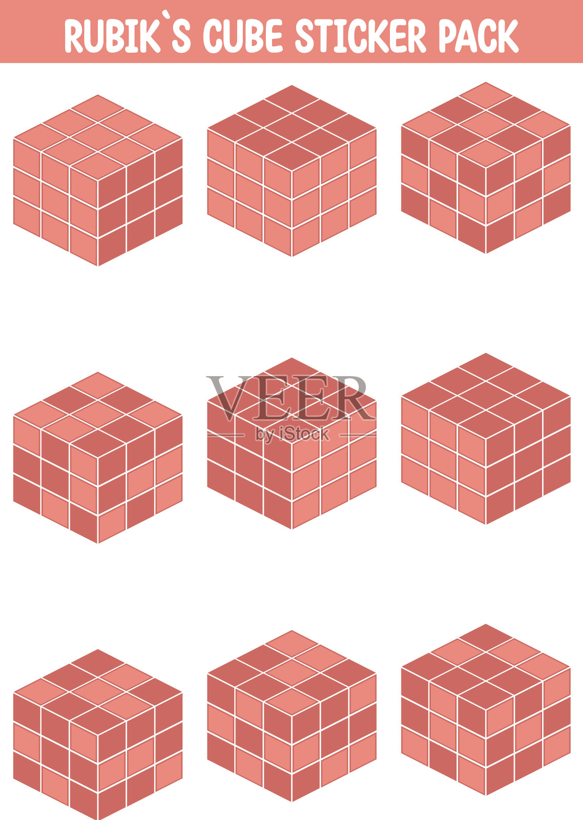 魔方贴纸包插画图片素材