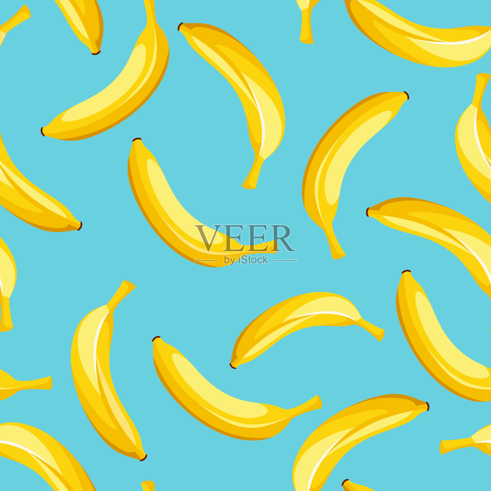 无缝图案与香蕉。矢量图插画图片素材