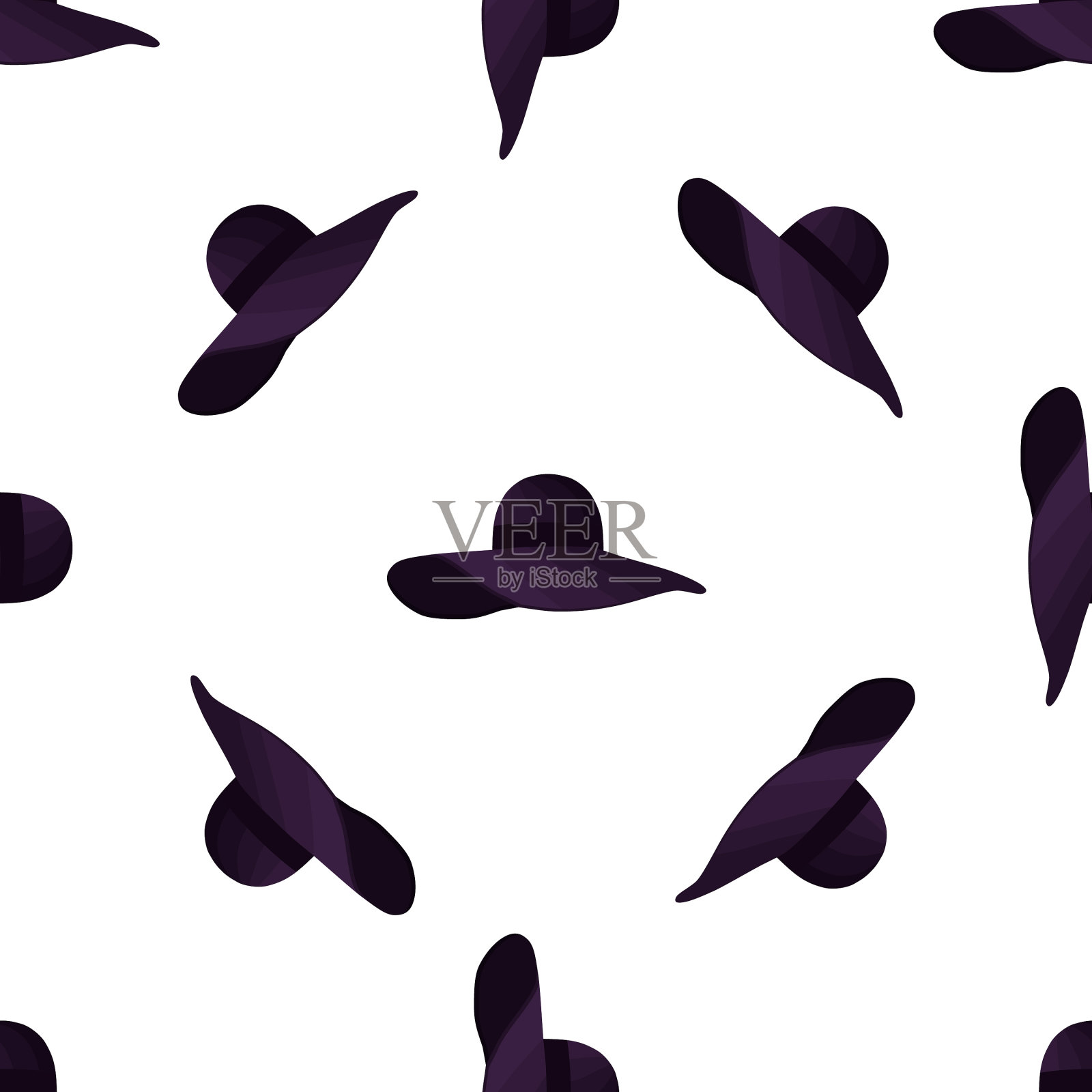 主题图案的女性遮阳帽插画图片素材