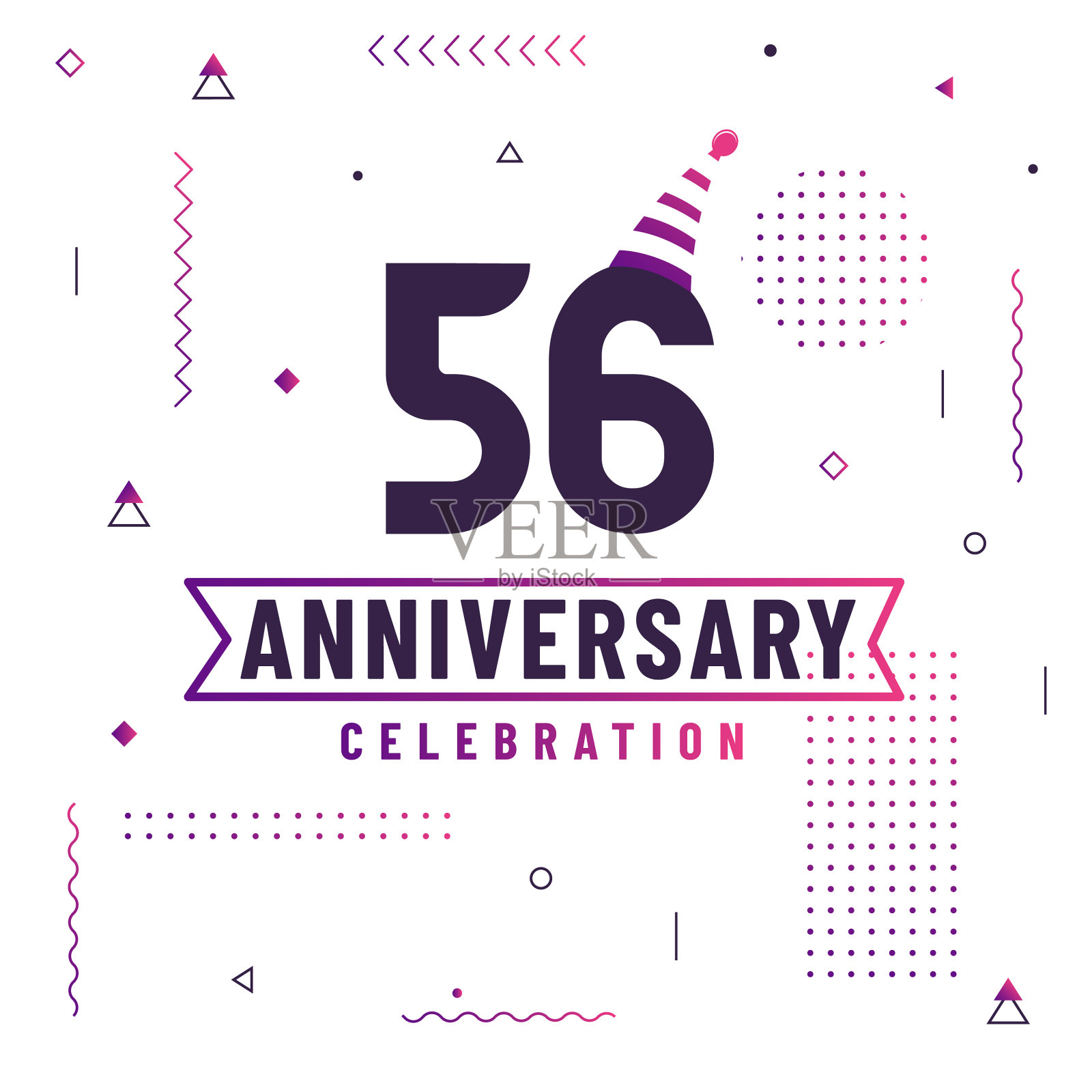 56周年纪念贺卡56插画图片素材