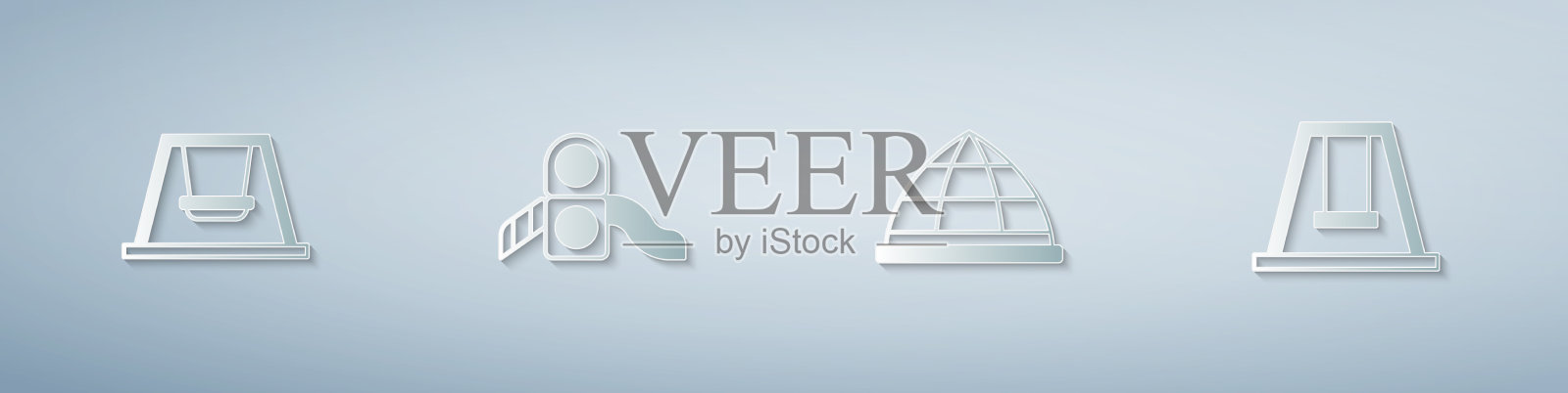 为孩子们设置秋千滑梯游乐场游乐场图标素材