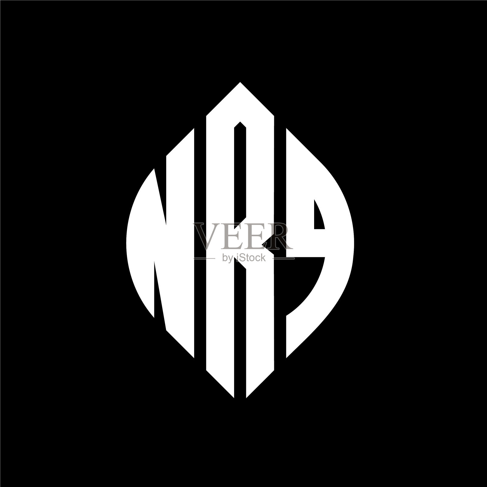NRQ圆字母标志设计用圆和插画图片素材