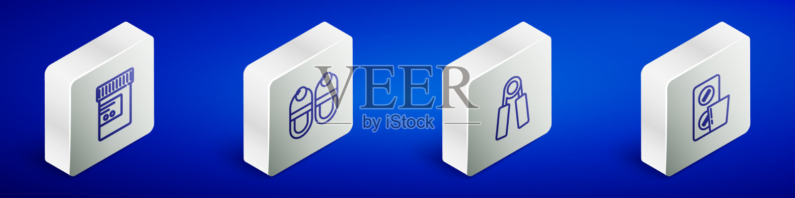 设置等距线药瓶和药丸图标素材