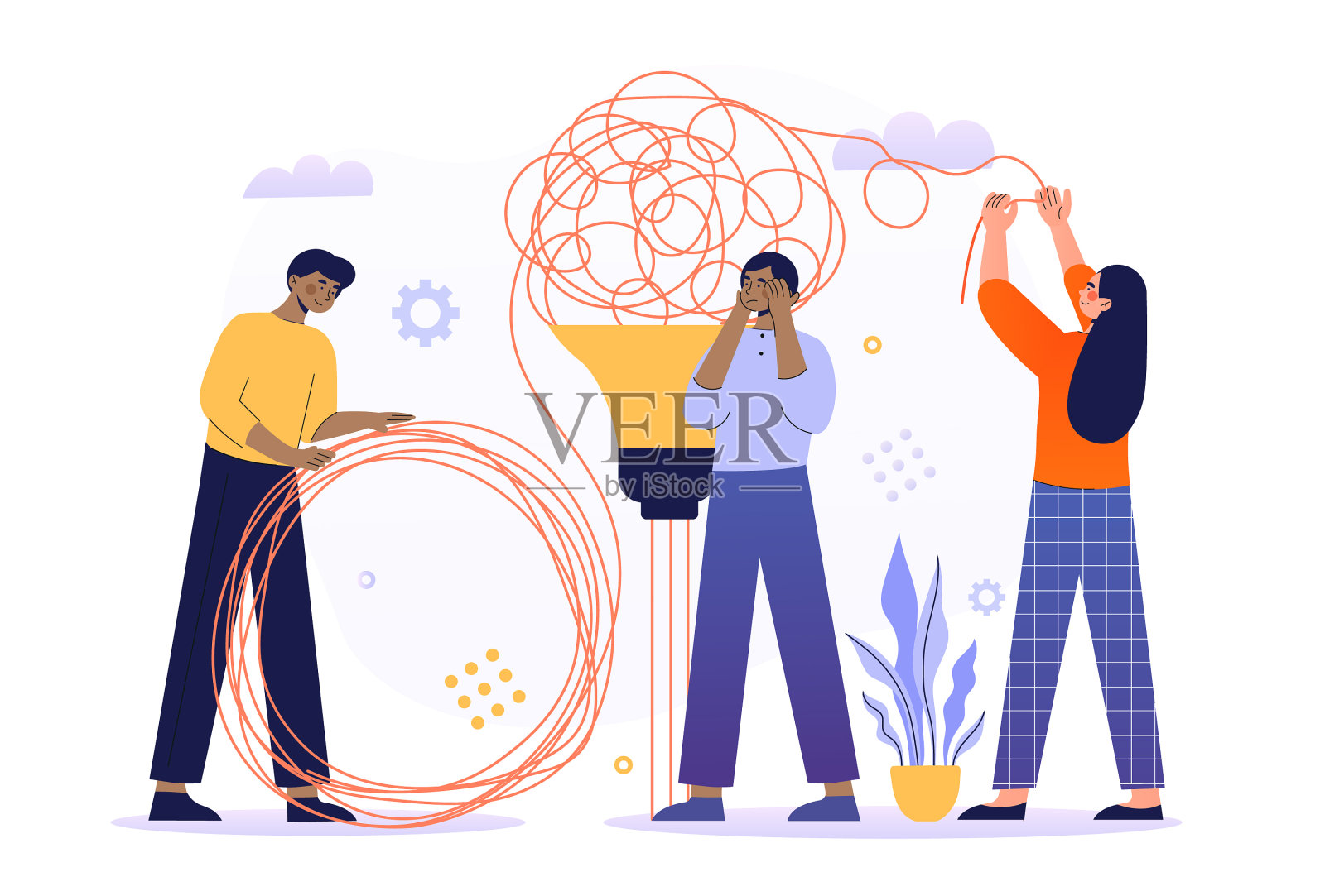 解决业务问题的概念设计元素图片