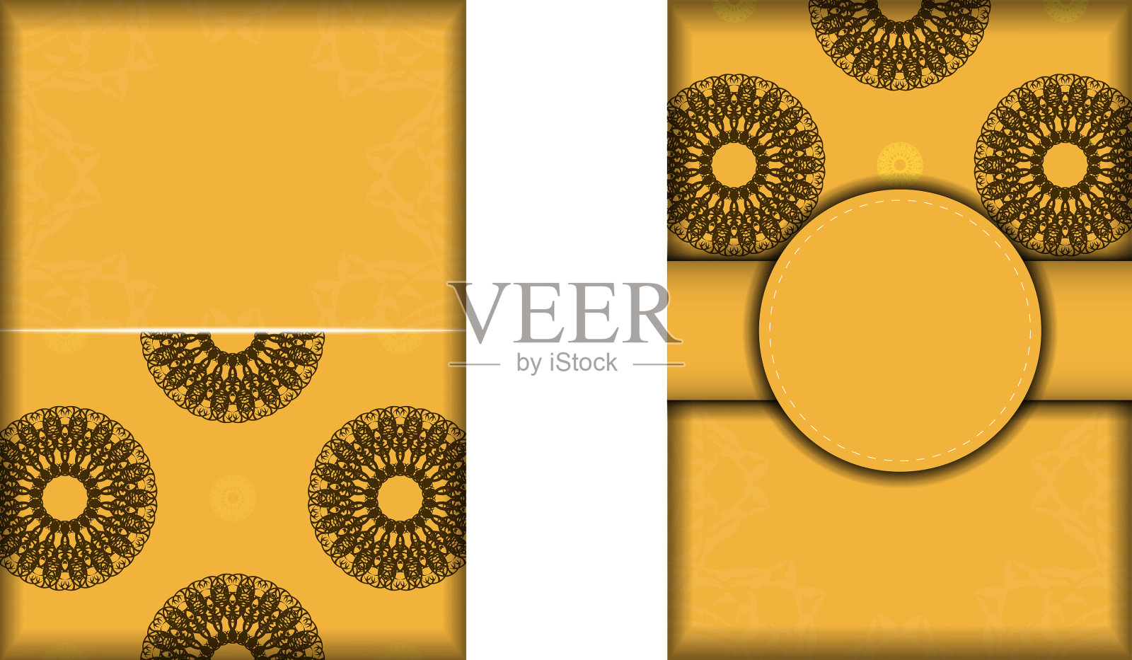 黄牌印着印度棕色图案给你插画图片素材