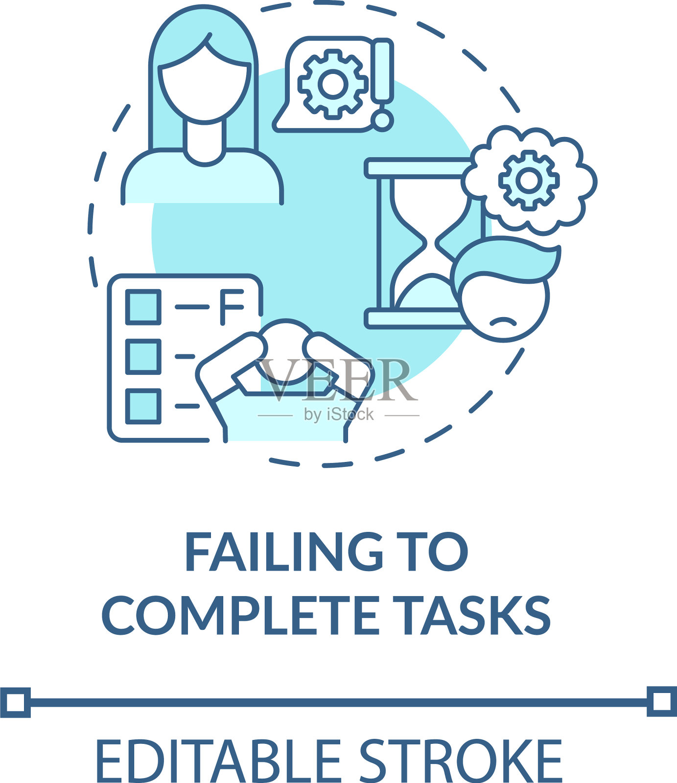 未能完成任务概念图标图标素材