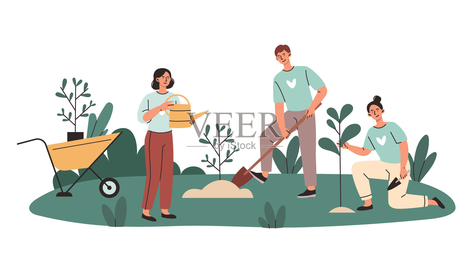 志愿者植树理念设计元素图片