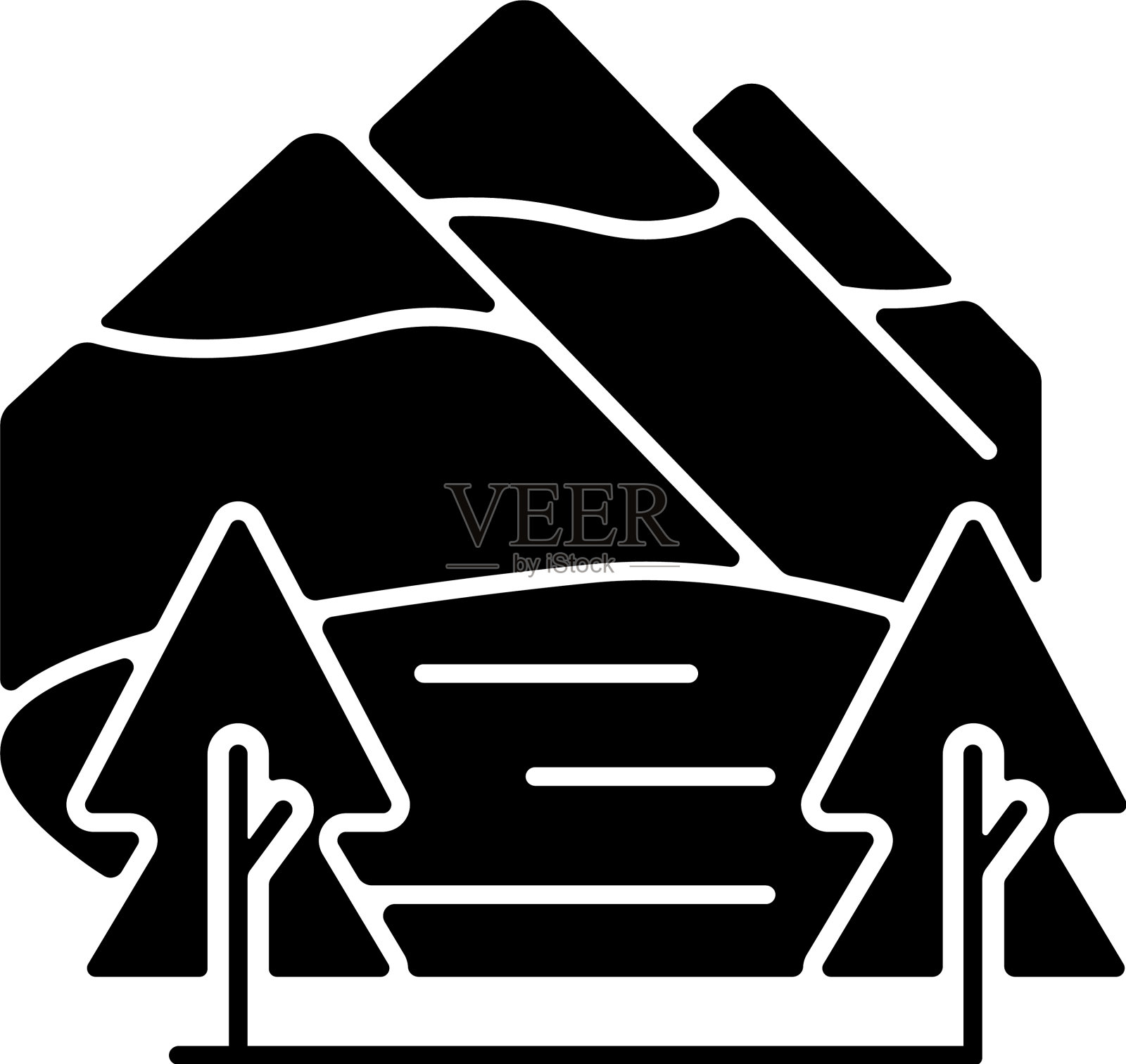 雪佛善道国家公园黑色象形图标图标素材